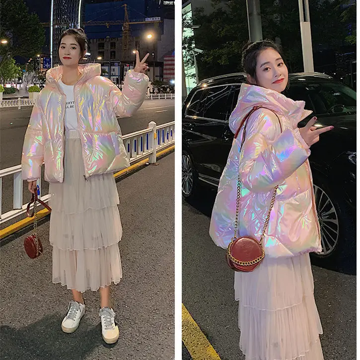 Bright Cotton Jacket Winter Down Coats Women's Down Jacket 2023 Korean Women's Puffer Jacket 2023 Loose Women's Vest Woman Parka