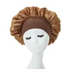 Women Night Sleep Hair Caps Silky Bonnet Satin Double Layer Adjust Head Cover Hat Shower Cap for Curly Hair Styling Accessories 4