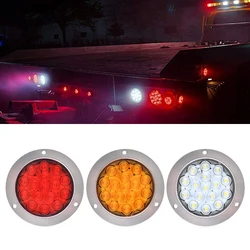 1pcs 4 inch 16 LED Tail Brake Light Round Rear Light Turn Signal Lamp Stop Warning Reverse Lamp For Truck ATV Trailer 12V 24V