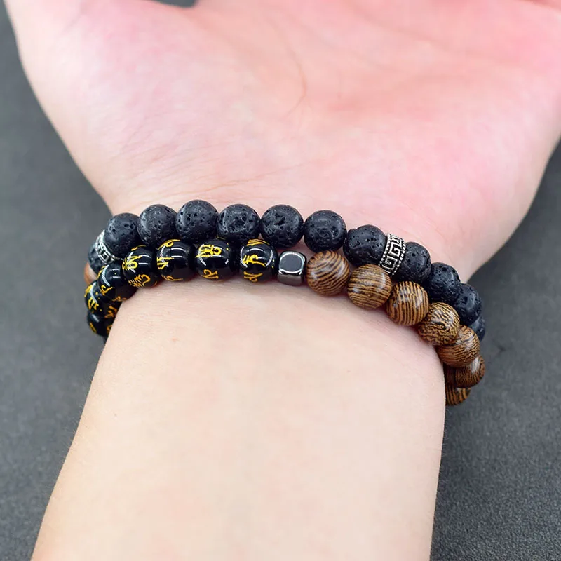 Feifuli Adjustable Beaded Bracelet For Men & Women - Stainless Steel With Stone Beads, Adjustable 7.2-9.6 Inch - View #11