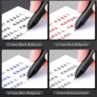 Multifunctional 4-color-in-one gravity-sensing pen metal ballpoint pen/Mechanical Pencil,Black/Red/Blue Ink Oil Signing canetas 6