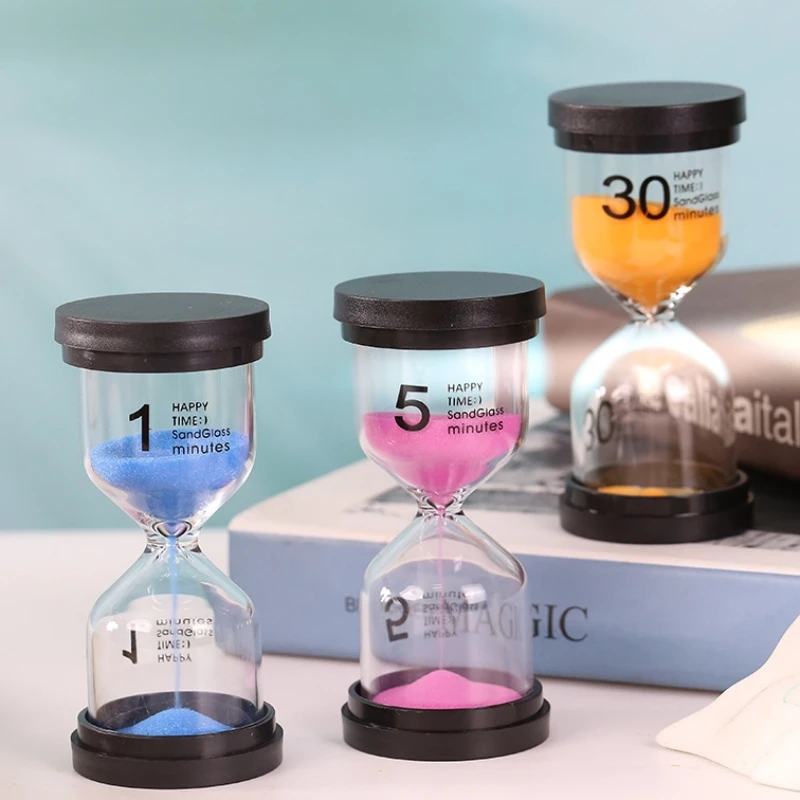 1-60 Minutes Creative Glass Hourglass Timer ABS Safety Drop-Proof Quicksand Bottle Children Eat Brushing Teeth Timer Ornaments