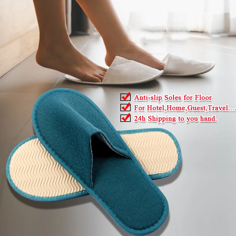 

1 Pair Unisex Disposable Slippers Woman Shoes Non-slip Simple Home Guest Indoor Slipper Portable Folding Hotel Travel Slippers