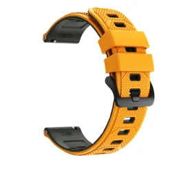 Sports Silicone Replacement Wristband - 22mm Strap - 22mm Width (Orange and Black)