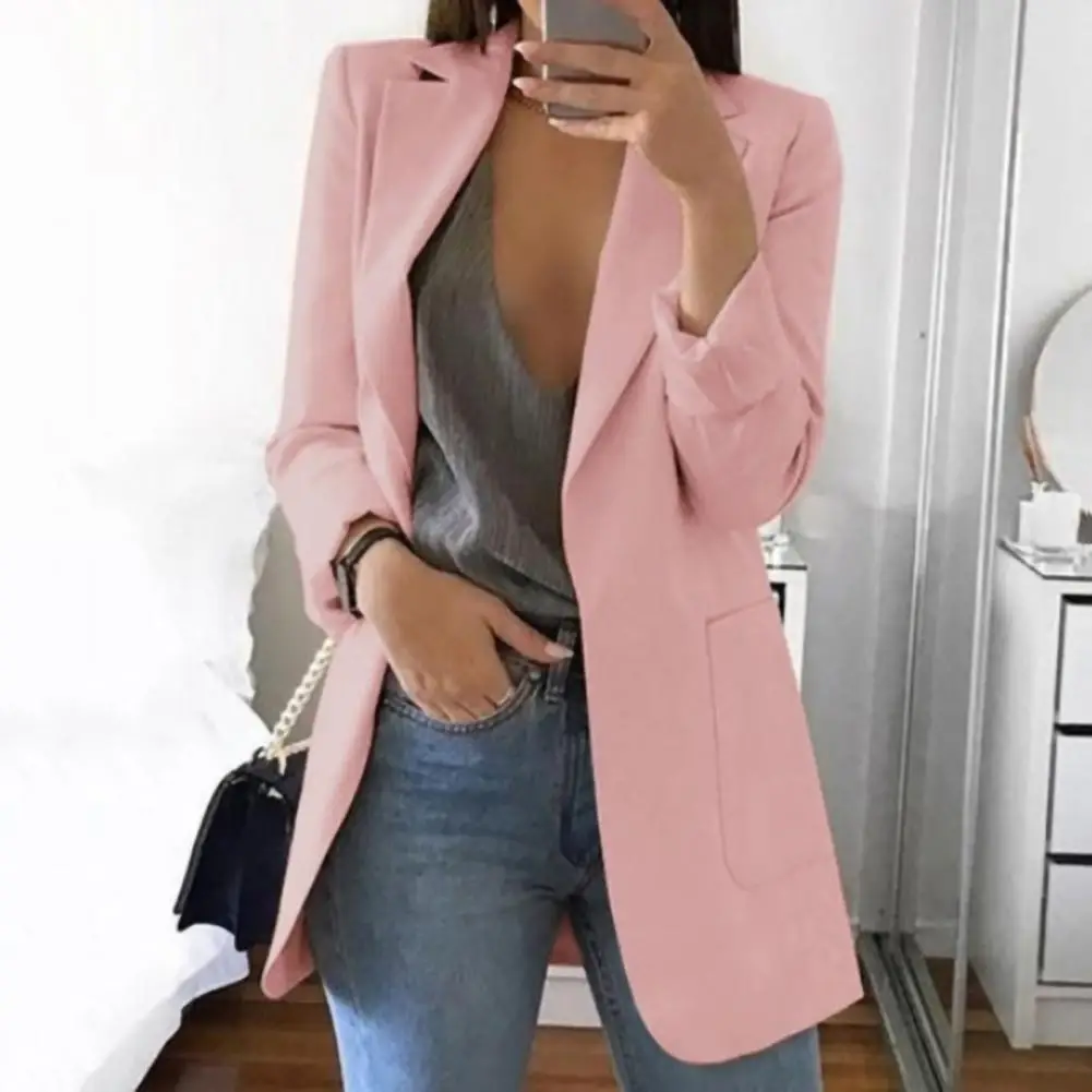 

Suit Pocket Design Women Blazer No Button Modern Women Suit Fashion Modern Women Blazer for Office