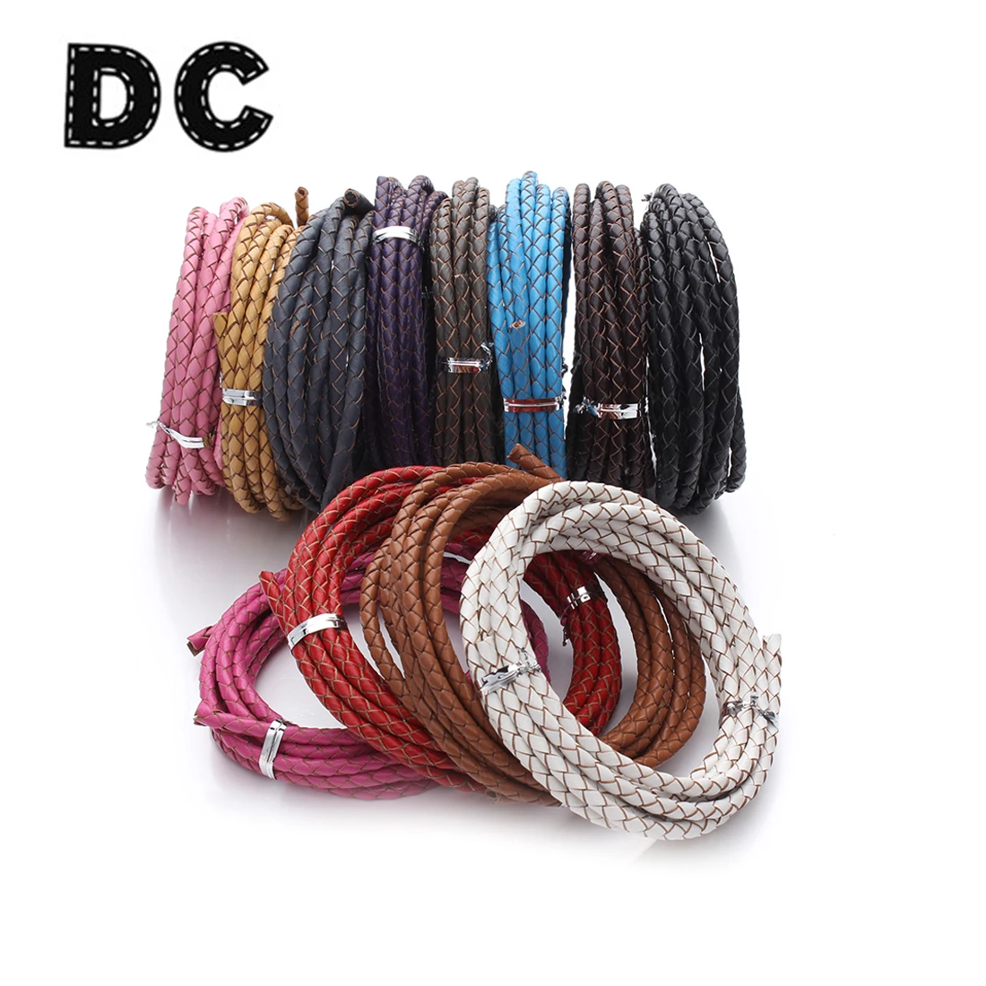 

2m/Pack Thickness PU Leather Cord 3/4/6mm Double Layers Weaved Bracelet Cords For DIY Jewelri Making Jewelry Accessories