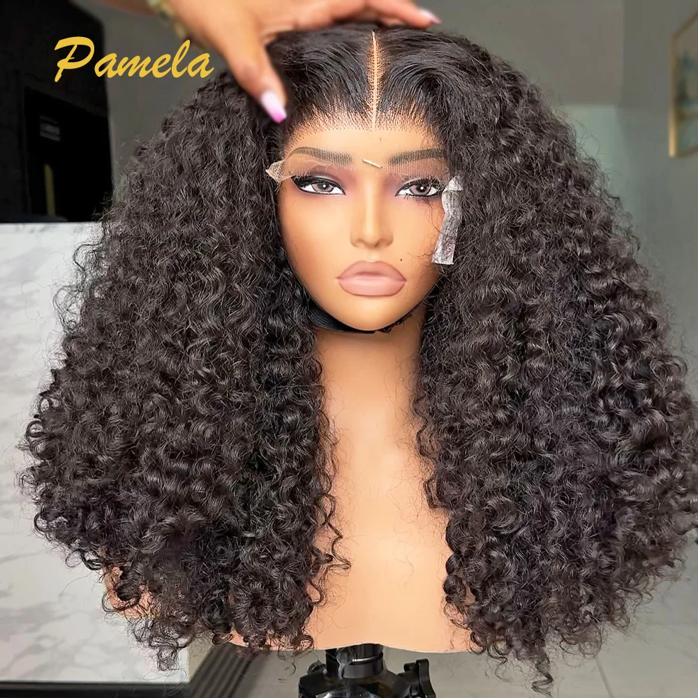 400% High Density Deep Curly 13x4 Transparent Lace Frontal Wigs For Women Glueless Wig Human Hair Preplucked Ready To Wear