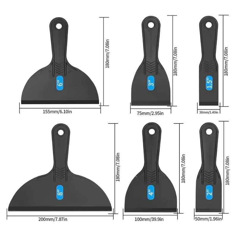 Multi-Purpose Plastic Putty Knife Set Putty Filler Spatula Scraper Putty Knife Scraper Drywall Spatula Wall Scraper Paint Scraper