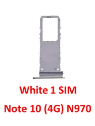 Black SIM Card Tray Slot Holder for Samsung Galaxy Note 10 Series (White Single SIM)
