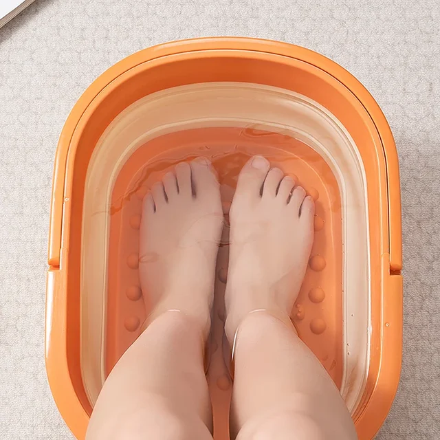 편안한 발 목욕과 휴식을 위한 접이식 발 목욕 양동이