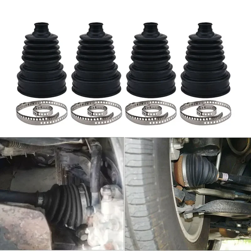 CV Boots 4Pcs Universal Drive Shaft CV Joint Boot Kit Constant Velocity Dust Cover for Mercedes-Benz W251 R280 R300 R320 R350 R500 R550 R cv boot clamp silicone cv boot cv boots silicone boot kit