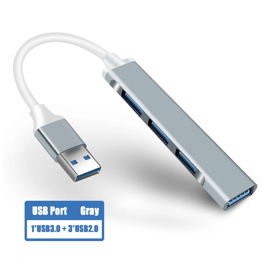 High-Speed 4-Port USB Hub with Type C Connectivity for PC and Laptop Accessories