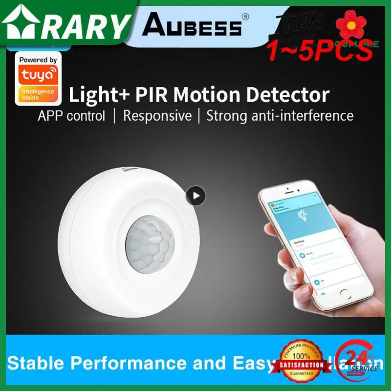 

1~5PCS Tuya WiFi Light + PIR Motion Sensor Smart Home Infrared Passive Detector Security Burglar Alarm Sensor Remote Via