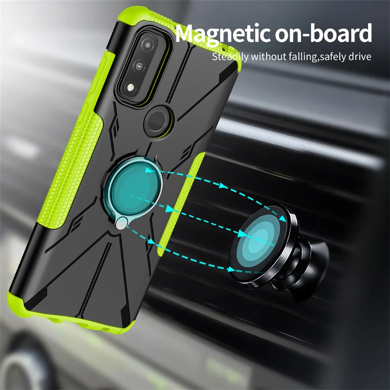 Funda Per Motorola Moto G Play 2023 Gplay (2023) Cover Hybrid Hard Anti Drop Metal Ring Standing Protect Custodia Per Cellulare