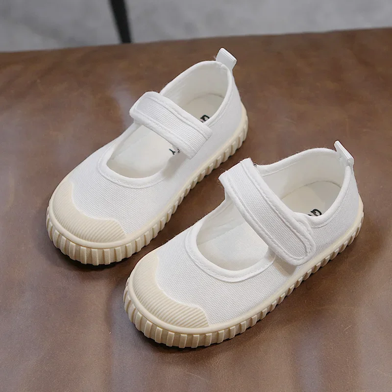 2024 New Spring Non-leather Casual Shoes for Girls Flat Heel Children Canvas Shoes Toddler Girl Sneaker School Footwear H02231 2