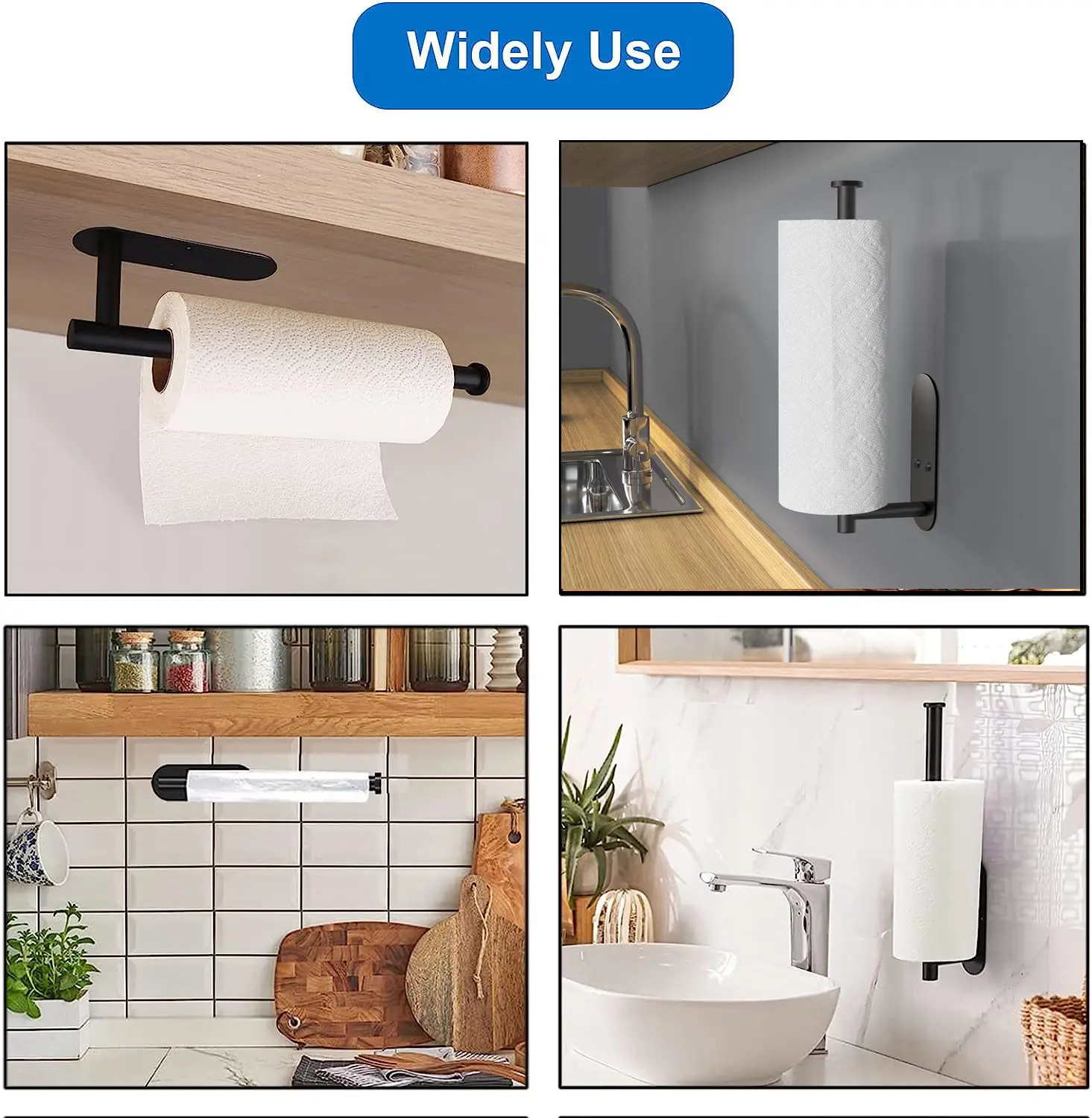 Soporte para pañuelos de cocina, toallero colgante, soporte para rollo de papel higiénico de acero inoxidable, gancho para armario, organizador de cocina 6 Soporte para pañuelos de cocina, toallero colgante, soporte para rollo de papel higiénico de acero inoxidable, gancho para armario, organizador de cocina 6