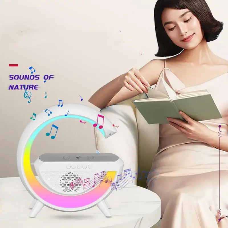 

Alarm Clock Wireless Charger With Speaker RGN Night Light Wireless Charger For Phone Charger