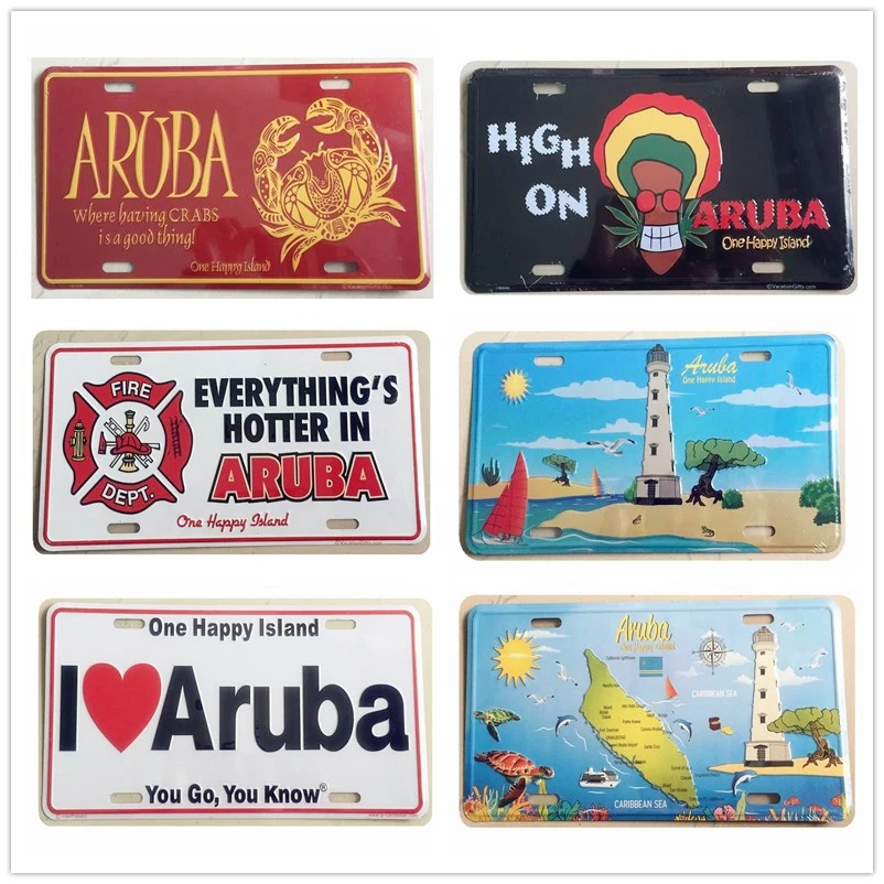 

I LOVE ARUBA Plaque Vintage Metal Tin Signs Car Bar Cafe Home Decor Wall Stickers Art Poster Iron Billboard Plates 30x15 cm N182