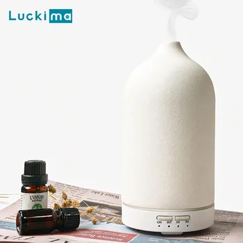 Ceramic Essential Oil Aromatherapy Diffuser Ultrasonic Air Humidifier with Timer Night Light Waterless Auto Off Cool Mist Maker 1
