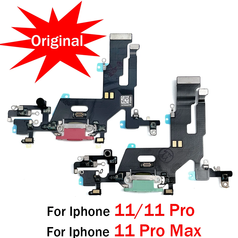 100% Originale Per Iphone 11 11Pro Max Usb Carica Porta Di Ricarica Dock Connector Board Con Microfono Mic Parti Di Ricambio