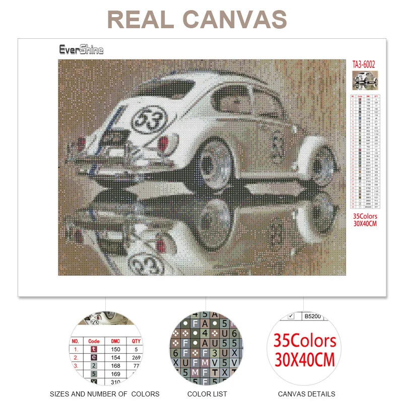 Description Picture 6 of itemEverShine Diamond Painting Kits Car Diamond Art Scenery Cross Stitch Bead Embroidery Mosaic Picture Rhinestones Home Decor