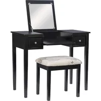 Home Dcor Black Butterfly Stool Vanity Set with Bench 1