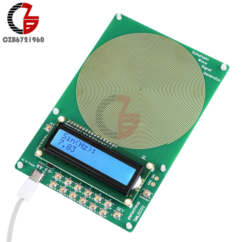 DC 4-15V 7.83Hz Schumann Wave Generator High Precision 0.01Hz~100000Hz Pure Sine FM Signal Generators Audio Resonator Type-C 6