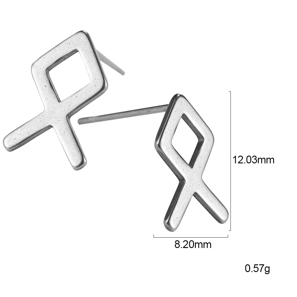 Winzige Ohrstecker, einfache Wikinger-Runen, Edelstahl-Ohrring für Damen und Herren, nordischer Vintage-Schmuck, Ohr-Accessoires, Ohrringe – Detail 26