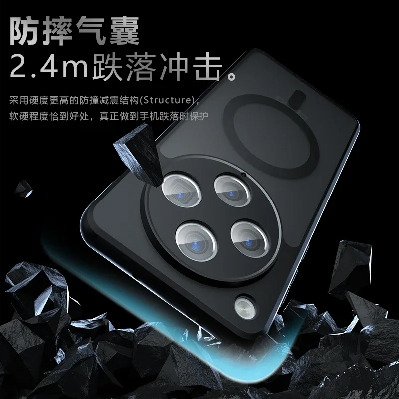 Magnetic Shockproof Acrylic Phone Case with Hard Bumper and Matte Finish