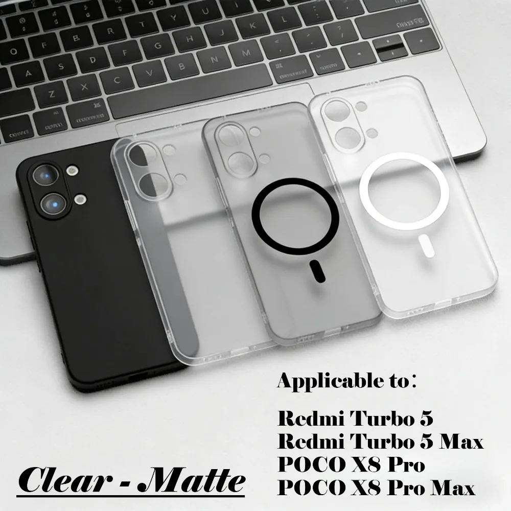Matte Transparent Magnetic Soft Silicone Case - Ultra Thin Slim Back Protector Cover