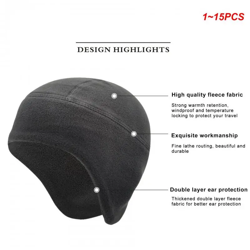 

1~15PCS Winter Warm Polar Fleece Caps Women Men Ski Bike Hat Caps Unisex Outdoor Sports Cycling Skiing Hat Cap Windproof Soft