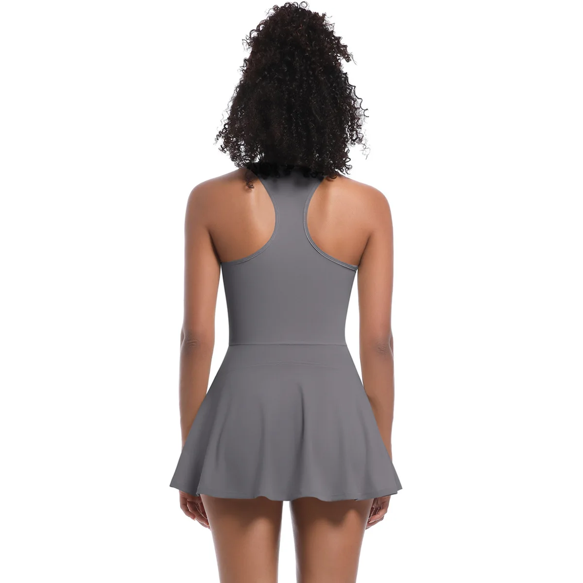 2025 New Nude Feel Anti-exposure Basic Sports Dress Outdoor Running Jumpsuit Fitness Yoga Tennis Skirt