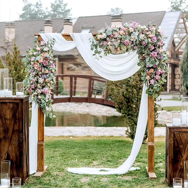 3-10M Wedding Arch Drape Fabric Sheer Chiffon Tulle Curtain Draping Backdrop Party Supplies Home Drapery Ceremony Decoration party arch set wedding arch set chiffon fabric curtains organza fabric backdrop