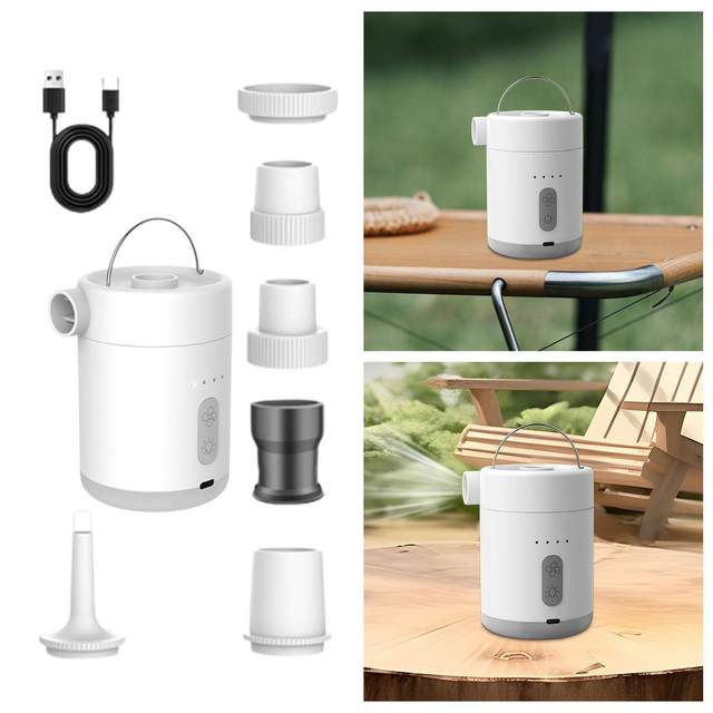 Electric Air Pump with Camping Light for Inflatable Pool Raft Air Beds