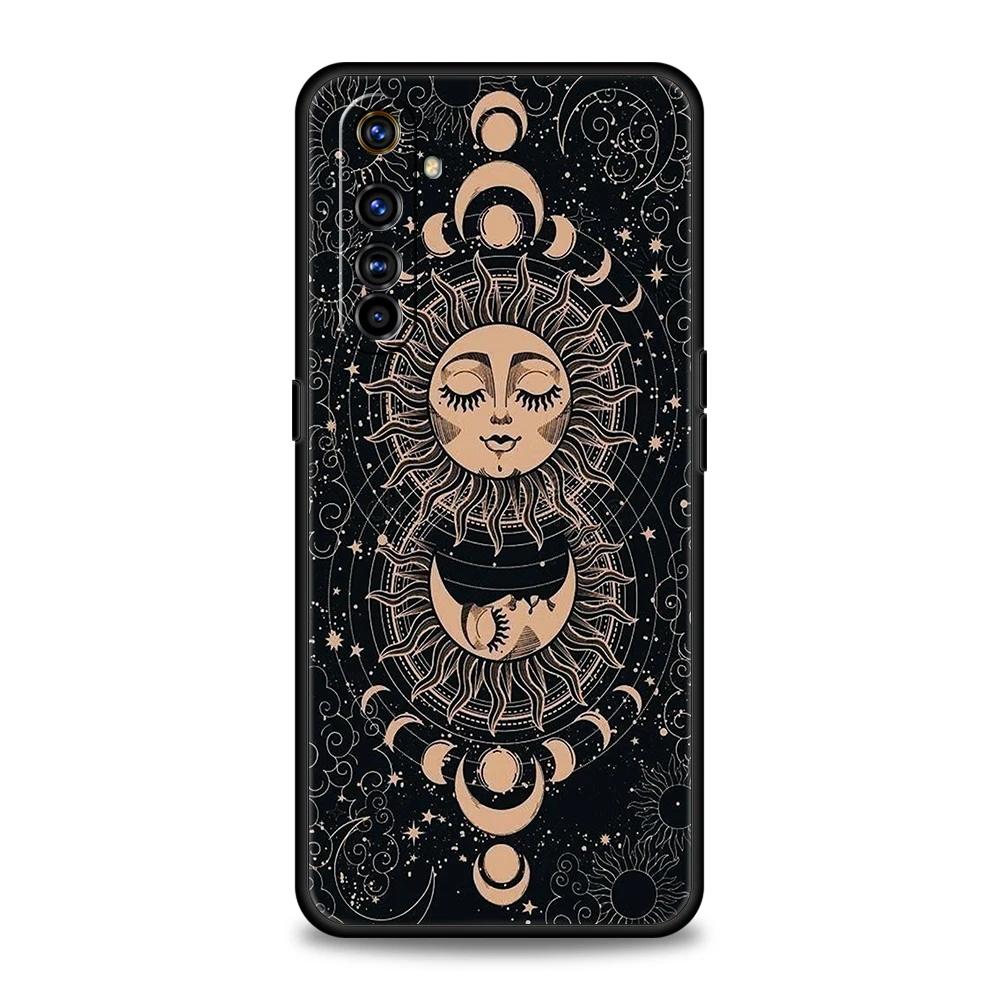Whimsical Sun and Moon Face Silicone Phone Case