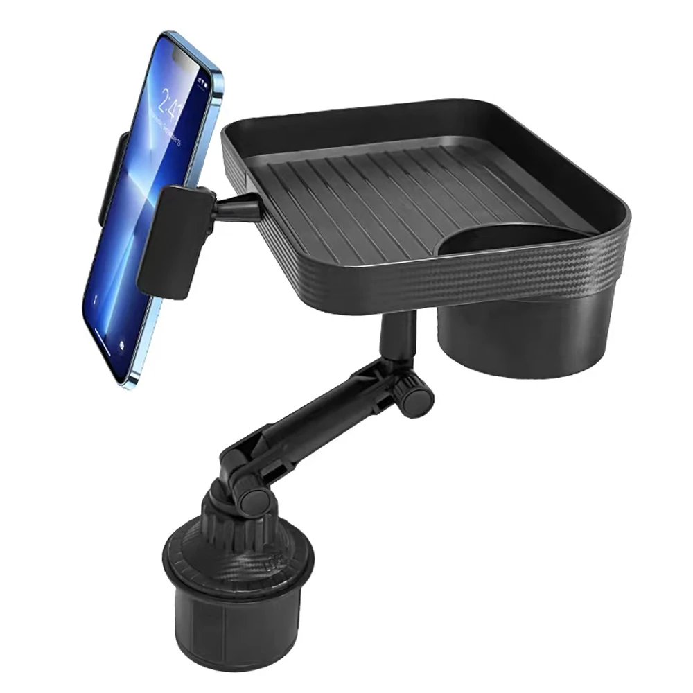 Adjustable Car Cup Phone Holder Tray 360 Degree Rotatable Table