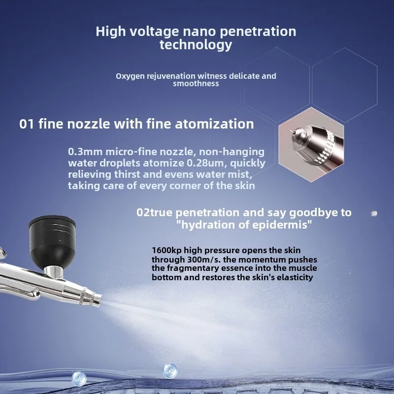 High Pressure Oxygen Injection Device Hydrating The Face, Introducing Essence, Nano Spray, Beauty Salon Household Appliance