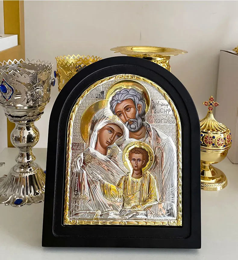 Orthodoxe Ikone Legierung Rahmen Jesus Bild Kirche Wohn utensilien Dekor religiöse Lieferungen икона иисуса – Detail 6