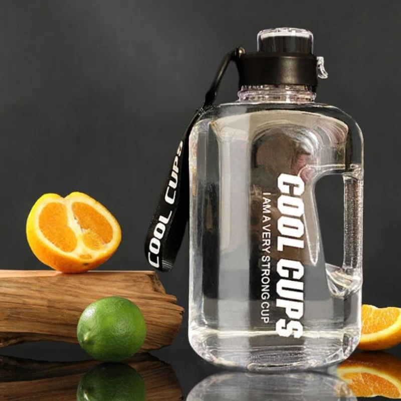 

2.2L Large Capcity Water Bottle Shaker Bottle with Handle Outdoor Fitness Running Gym Training Plastic Leakproof Bottles