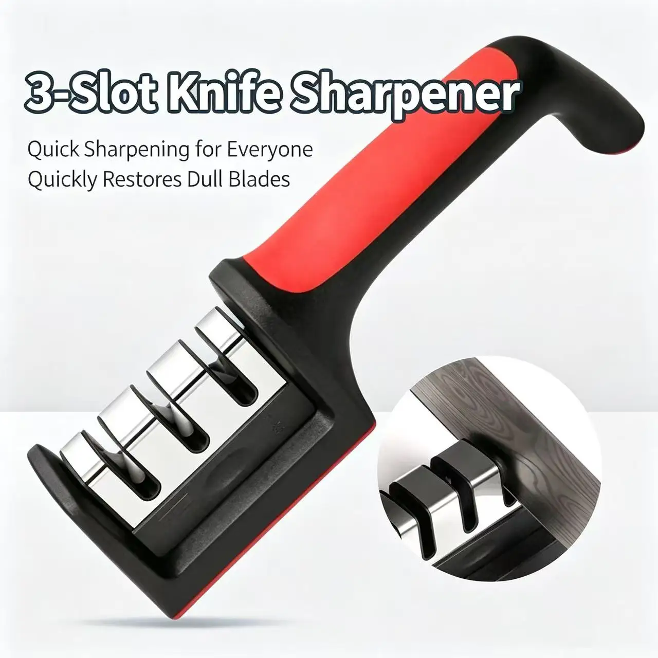 Versatile 3-Stage Knife Sharpener for Effortless Kitchen Sharpening