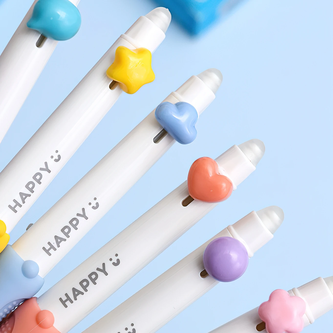 3pcs Happy Beans Gel Pens Set Ergonomical Triangle Grip Erasable Black Color Ink 0.5mm Ballpoint for Writing School A7682 6