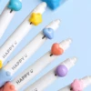 3pcs Happy Beans Gel Pens Set Ergonomical Triangle Grip Erasable Black Color Ink 0.5mm Ballpoint for Writing School A7682 6