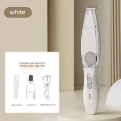 Pet Grooming Clipper Kit - Electric Hair Trimmer with Suction for Paws and Nails, Professional Grooming Tools for Pets (White)