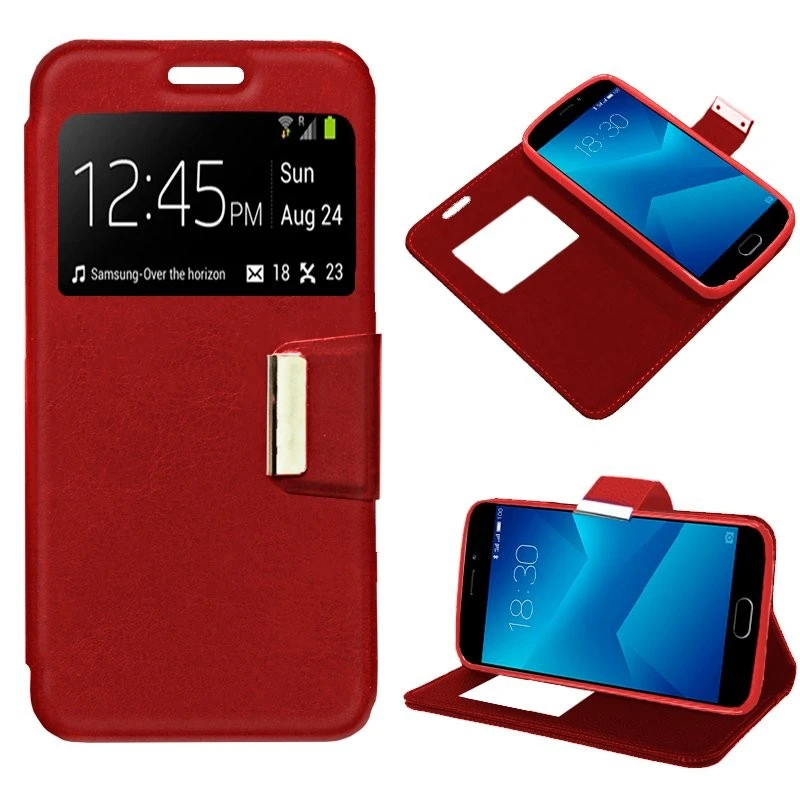 Funda COOL Flip Cover para M5 Liso Rojo|Fundas antigolpes - AliExpress