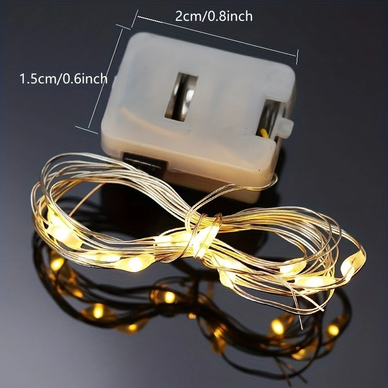 thumbnail image 1 of guirnaldas de luces LED con botón y batería para decoración de fiestas, hogar, habitación, jardín, Navidad, boda, Año Nuevo, 1 of 5