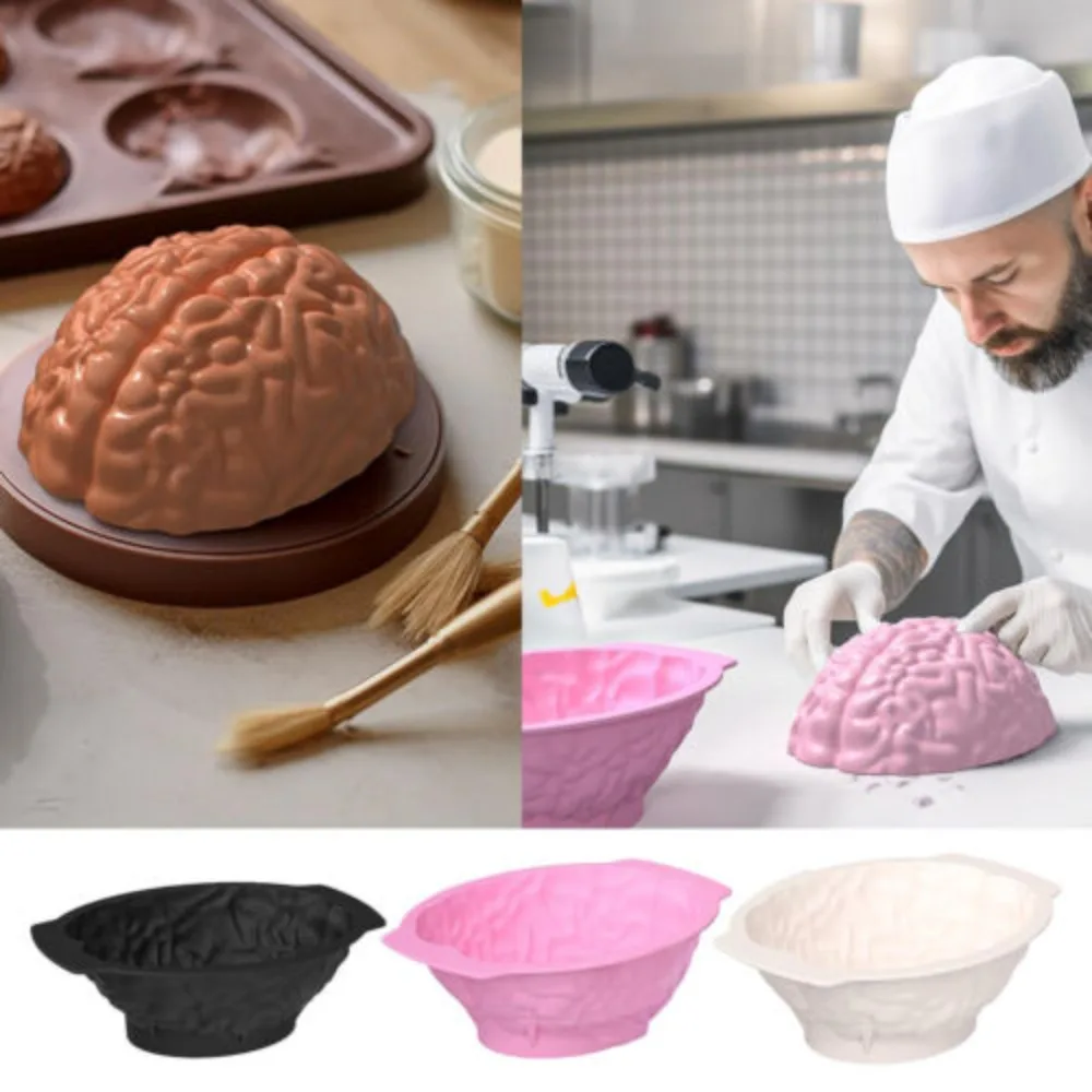 

Silicone Baking Mold Portable Human Brain Shape Creative Bread Mold Oven Utensils Jelly Dessert Mould Kitchen