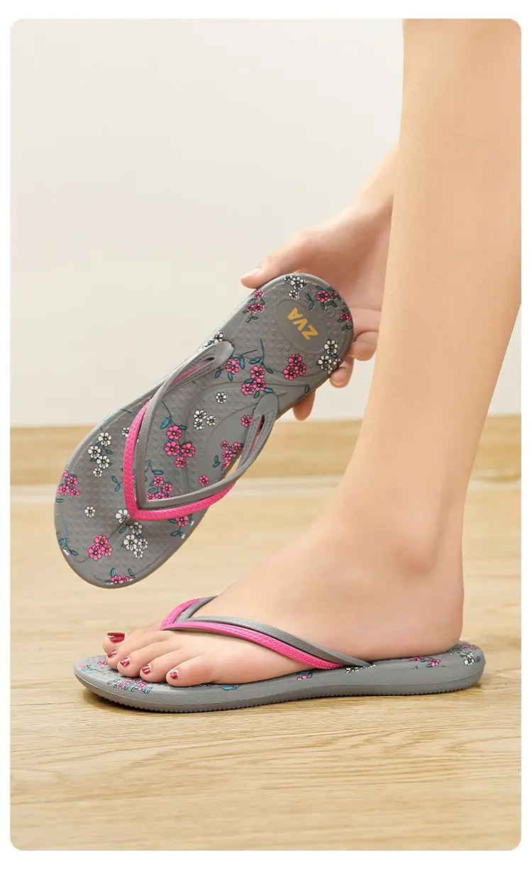 ZVA Damen Flip-Flops Sommer Wasserdichte Rutschfeste Badezimmer-Slipper Rosa Sandalen mit Dicker Sohle – Detail 21