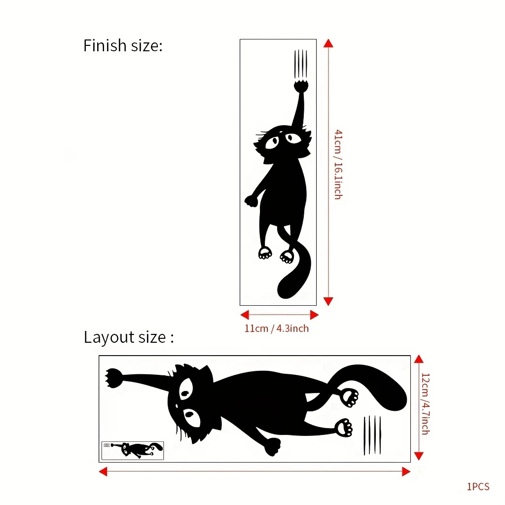 Toilet Stickers Black Cat Scratch Toilet Stickers Bathroom Accessories Waterproof Decals