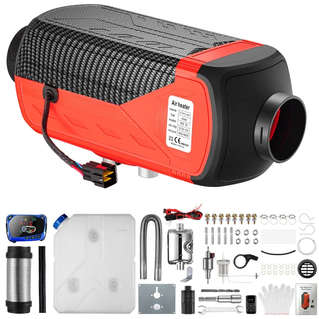 8KW All-in-One Diesel Air Heater - 12V/24V Portable With 5L Tank & Remote, For RV, Camper, Boat, Truck (Horizontal)