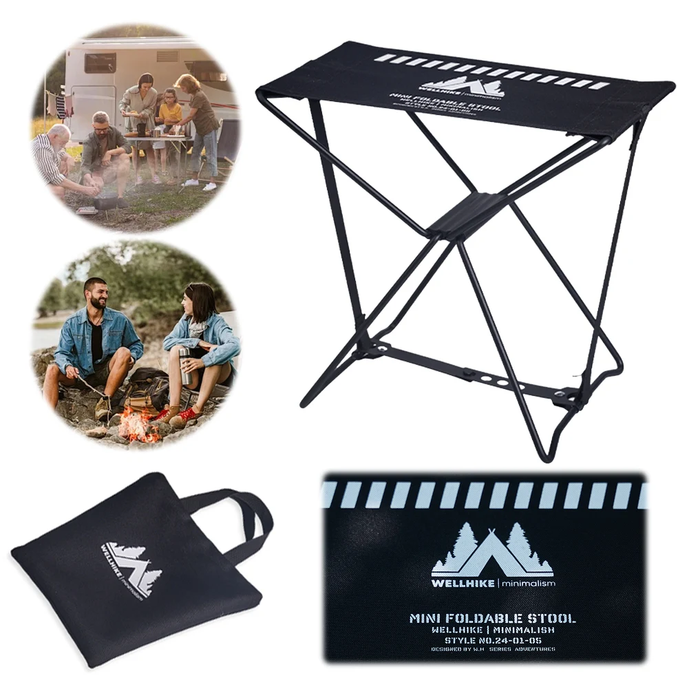 Portable Folding Stool Waterproof Mini Camping Stool High Load-Bearing Collapsible Travel for Hiking Backpacking